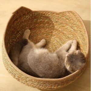 All-Season Woven Cat Basket  Bed