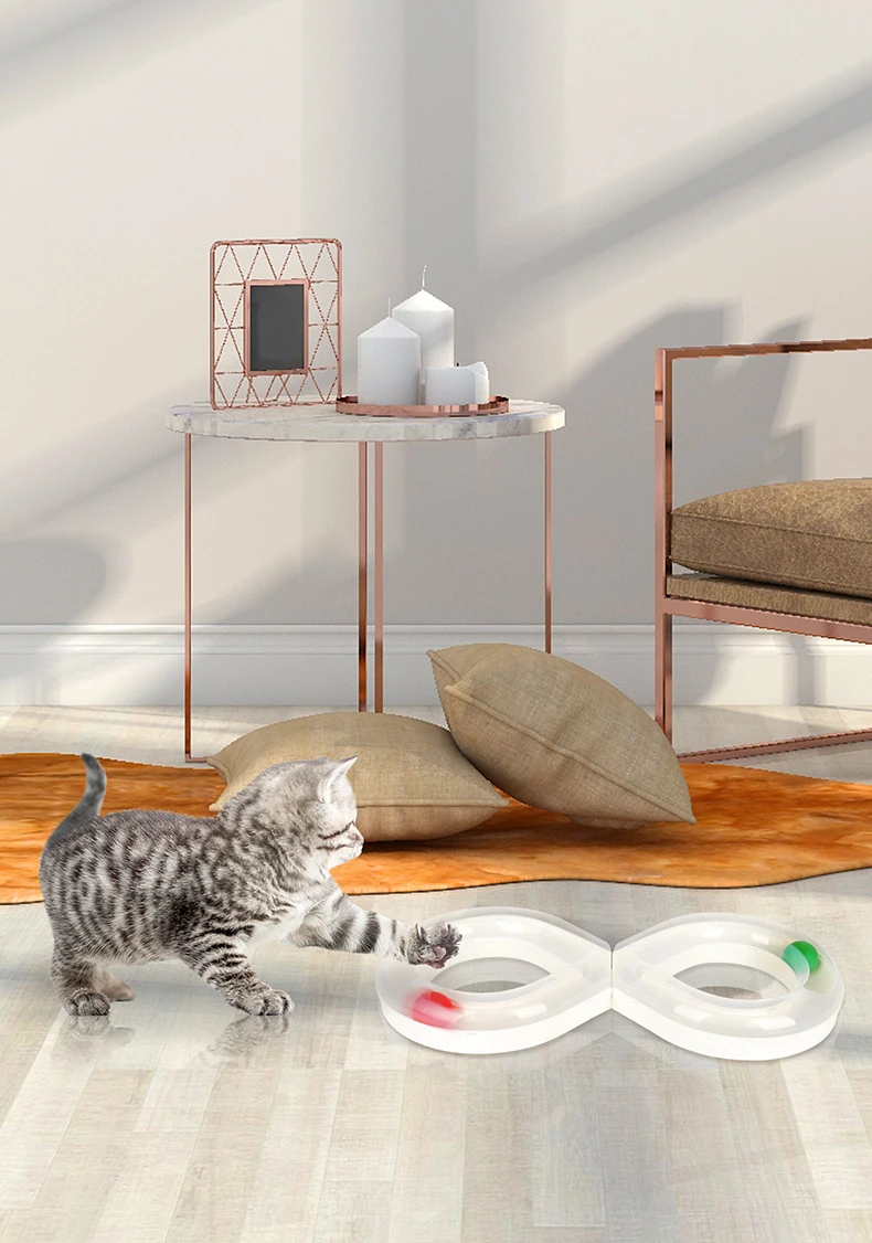 Interactive Cat Play Mat with Infinite Track