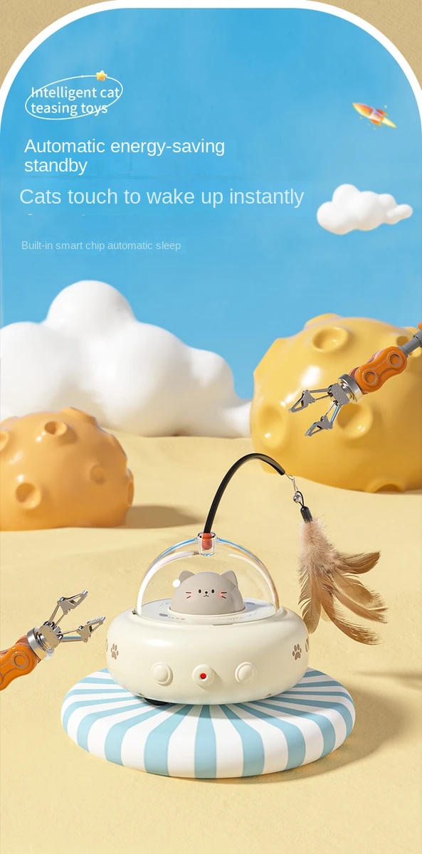 Smart Electric Cat Toy with Laser & Feather