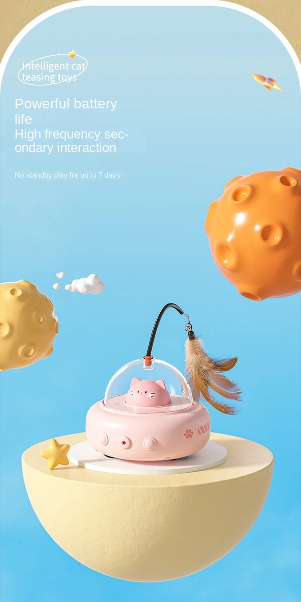 Smart Electric Cat Toy with Laser & Feather