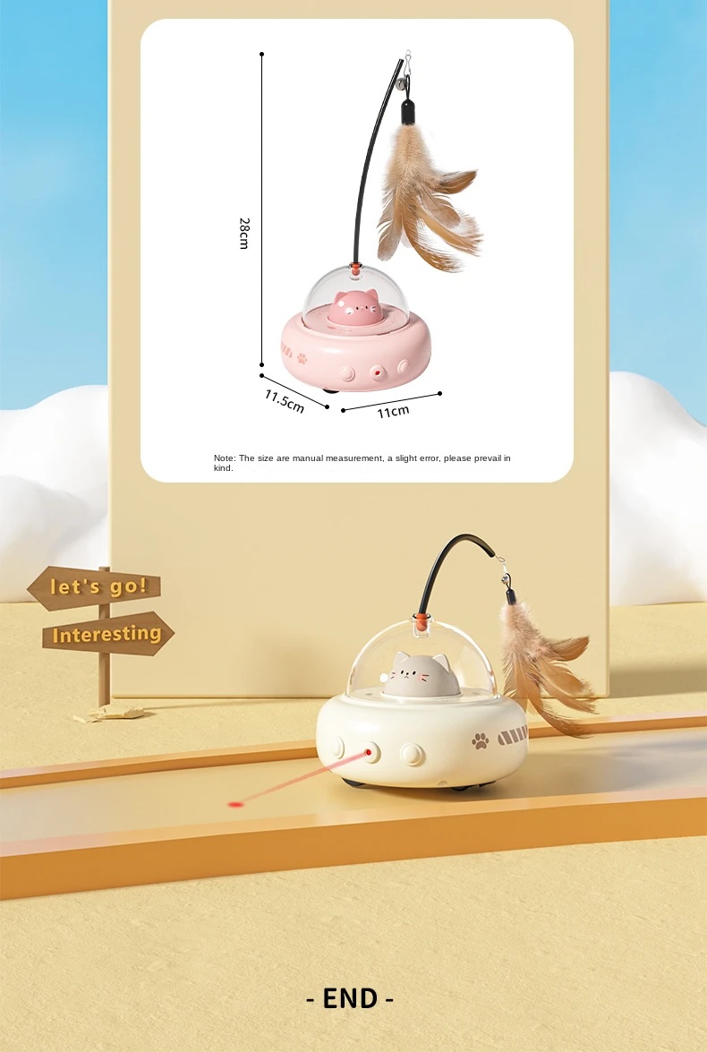 Smart Electric Cat Toy with Laser & Feather